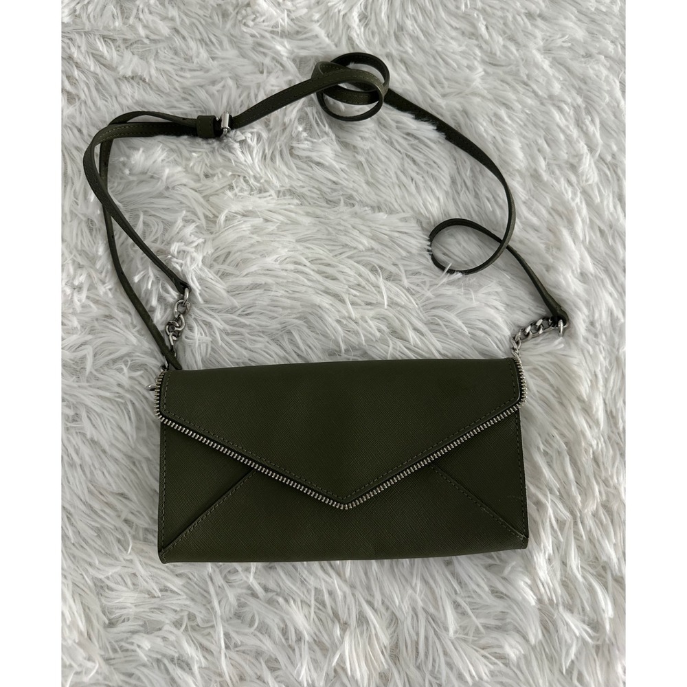 Rebecca Minkoff Olive Green Cleo Wallet On A Chain